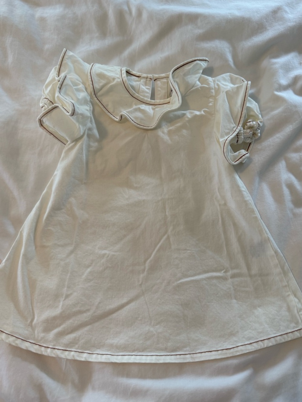 NWOT Something Navy Baby Girl Toddler White Dress- Size 18M